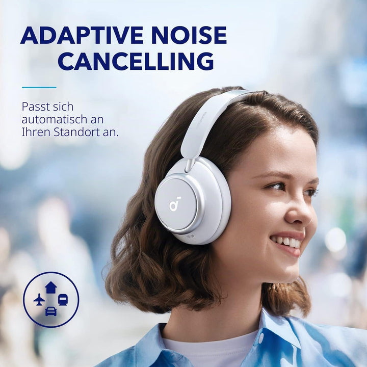 soundcore by Anker Space Q45 Bluetooth Kopfhörer, Adaptive aktive Geräuschunterdrückung bis zu 98%,