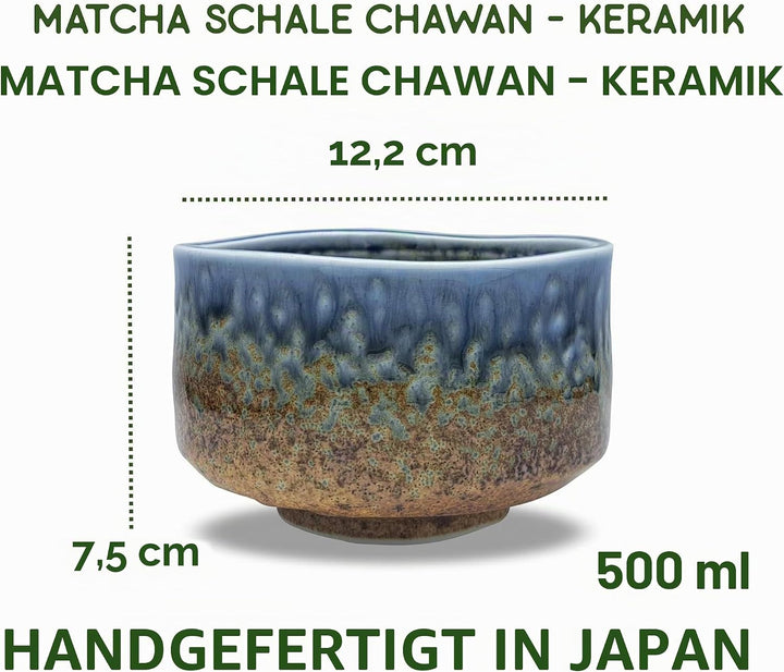 Japanische Matcha Schale Chawan Suna handgemacht aus Keramik - Hergestellt in Japan - zur japanische