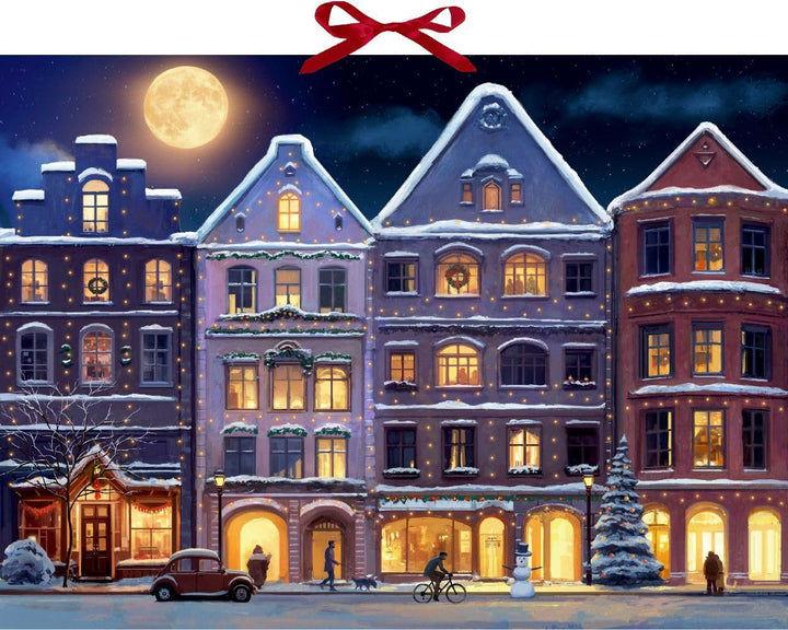 Wand-Adventskalender – Winterstadt am Abend, Kalender