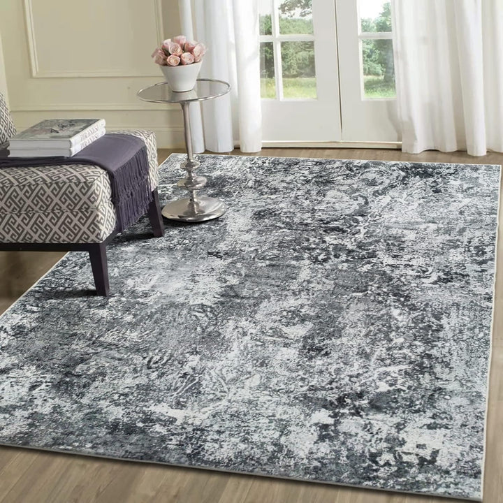 TESSO LIVING Modern Marmor Teppich - Weich - Maschinenwaschbar - rutschfest - Premium Polyester Fase