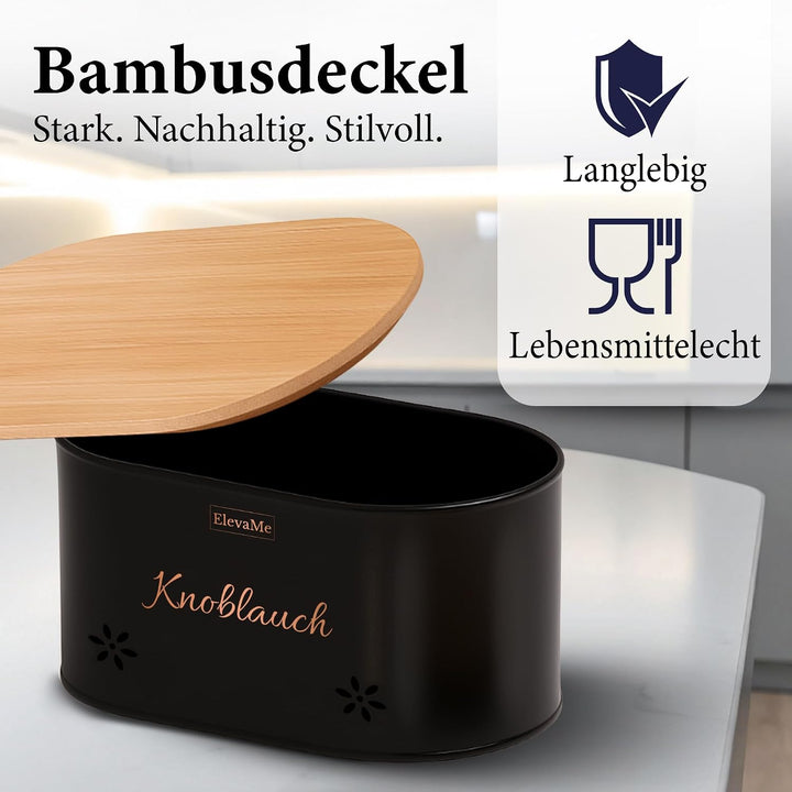 Kartoffel Aufbewahrungsbox - 3er Set Kartoffelbox, Zwiebel Aufbewahrung &amp; Knoblauch Aufbewahrung mit
