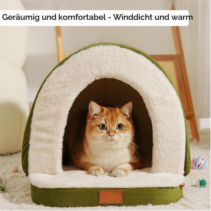 ERNAN Katzenhöhle grosse Katzen - Faltbare Katzenbett.Waschbares Hundebett, Komfortables Haustier-Ka