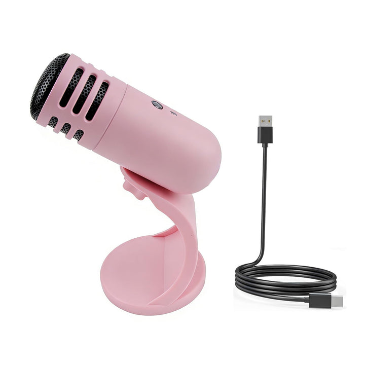 USB Mikrofon, USB-Kondensatormikrofon, PC-Computer-Gaming-Mikrofon mit Ständer, Stummschalttaste, Pl