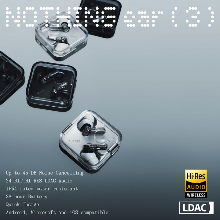 Nothing Ear (3) Kabellose In-Ear Kopfhörer, Adaptive Geräuschunterdrückung, LDAC Hi-Res Audio, Super