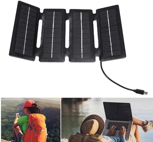 Haofy 20 W Faltbares Solarpanel, Monokristalline Siliziumzellen, 5 Unzen Ultradünnes Design, 4-fache