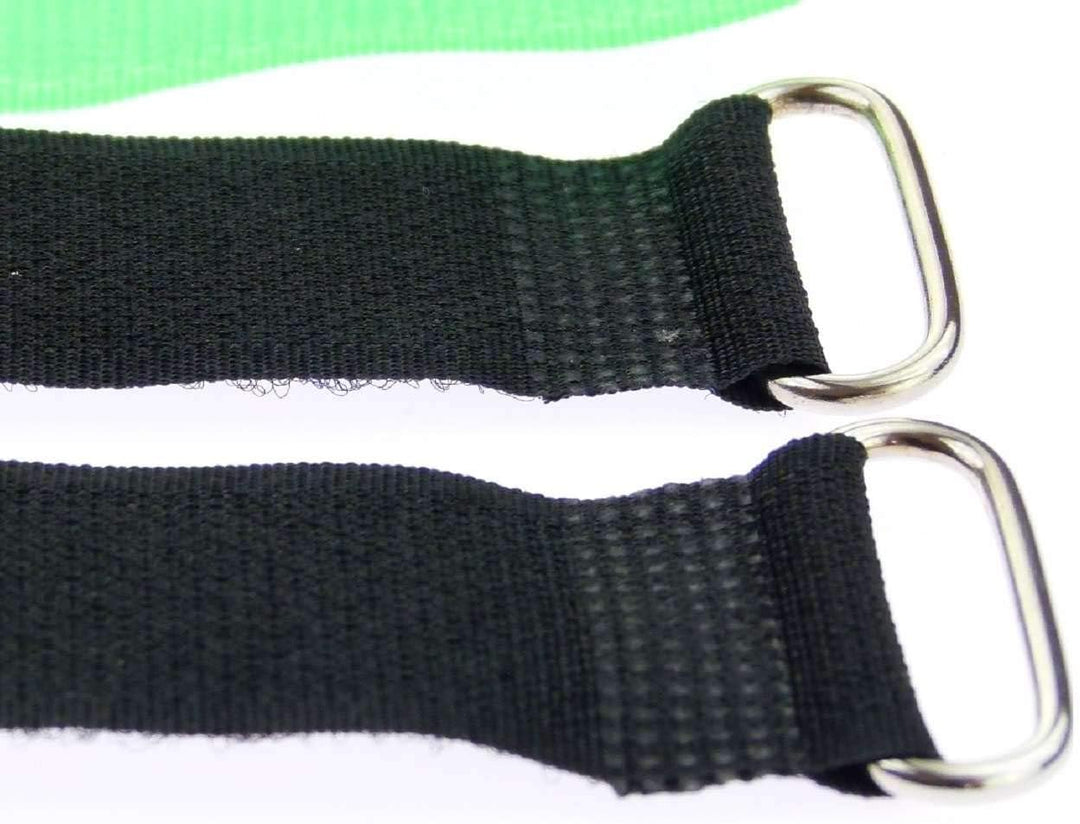 100x 30 cm x 25 mm wiederverschliessbare Klett-Kabelbinder NEON GRÜN mit Metall-Öse - Kabel-Klettban