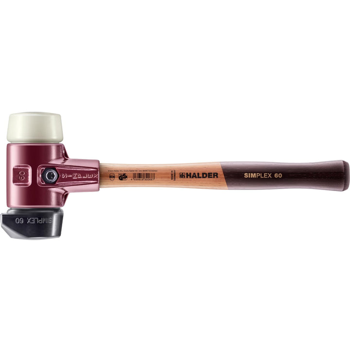 SIMPLEX-Schonhammer, Gummikomposition, mit Standfuss/Nylon; mit Tempergussgehäuse und hochwertigem H