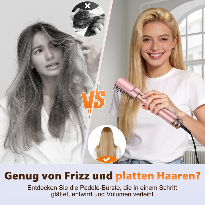 5-in-1-Föhnbürsten-Set, Upgrade-Haartrockner, Föhnbürste, Lockenwickler Automatisch und Paddelbürste