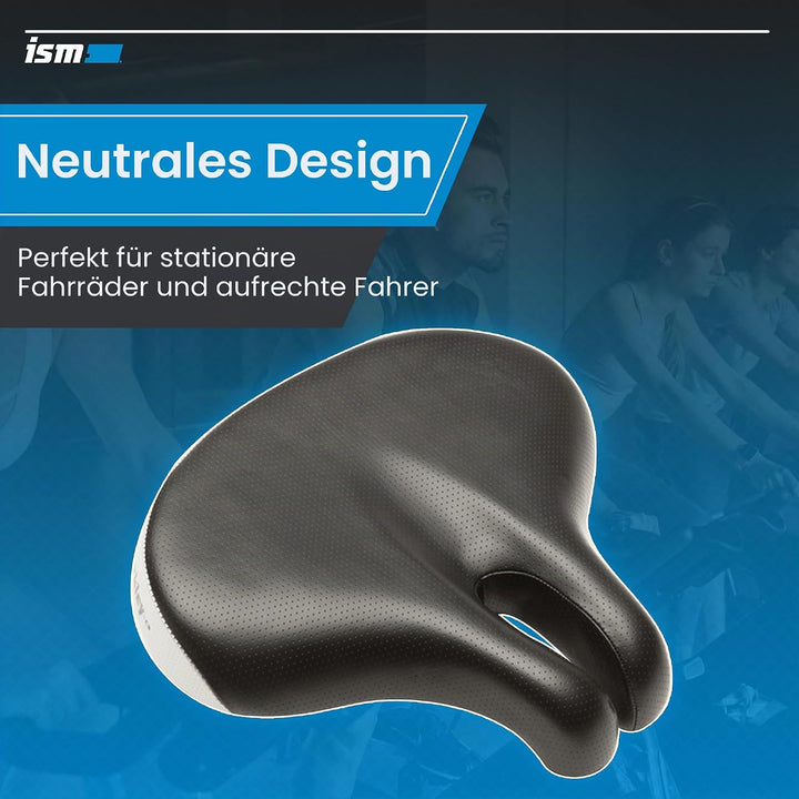 ISM Comfort Series Noseless Bike Saddle for Upright Riders - Anatomic Relief Bicycle Saddle for Hybr