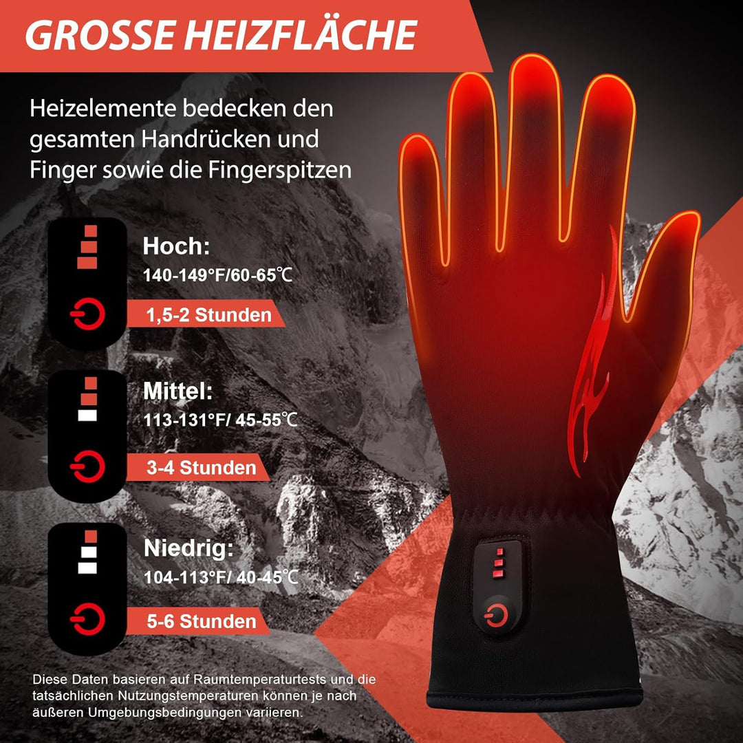Dr.warm Beheizbare Handschuhe, Touchscreen Warme Winterhandschuhe für Herren Damen, M