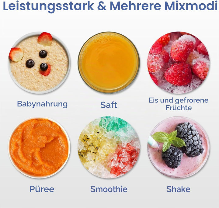SIMPLUS Standmixer 600 ml Hellgrau, kompakter Smoothie Mixer mit 23000 U/min, 250W Küchenmixer mit 4