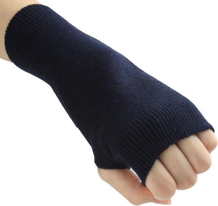 Larcele Kaschmir Handschuhe Fingerlose Fäustlinge Handwärmer für Damen BZST-02 Blau 4562, Blau 4562