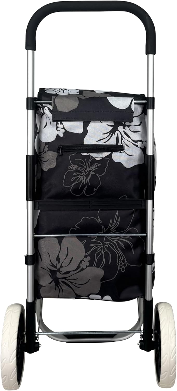 Alu Trolley Einkaufstrolley Tasche Einskaufsroller Einkaufswagen (Blumen), Blumen