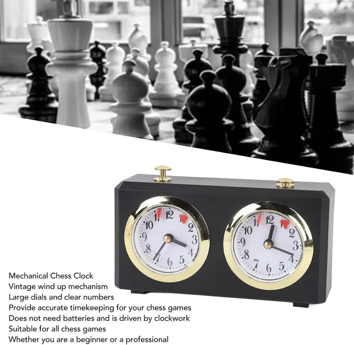 Schachuhr Analog, Aufziehmechanismus mit Grossen Zifferblättern, Professioneller Wettkampf Timer für