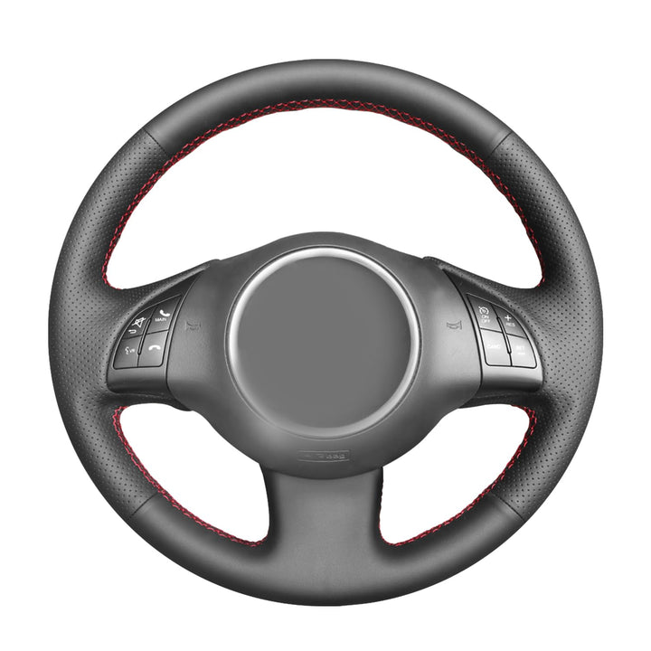 MEWANT Hand Nähen Schwarz Kunstleder Mikrofaser Leder Auto Lenkradhülle Lenkradbezug für F-iat 500 2