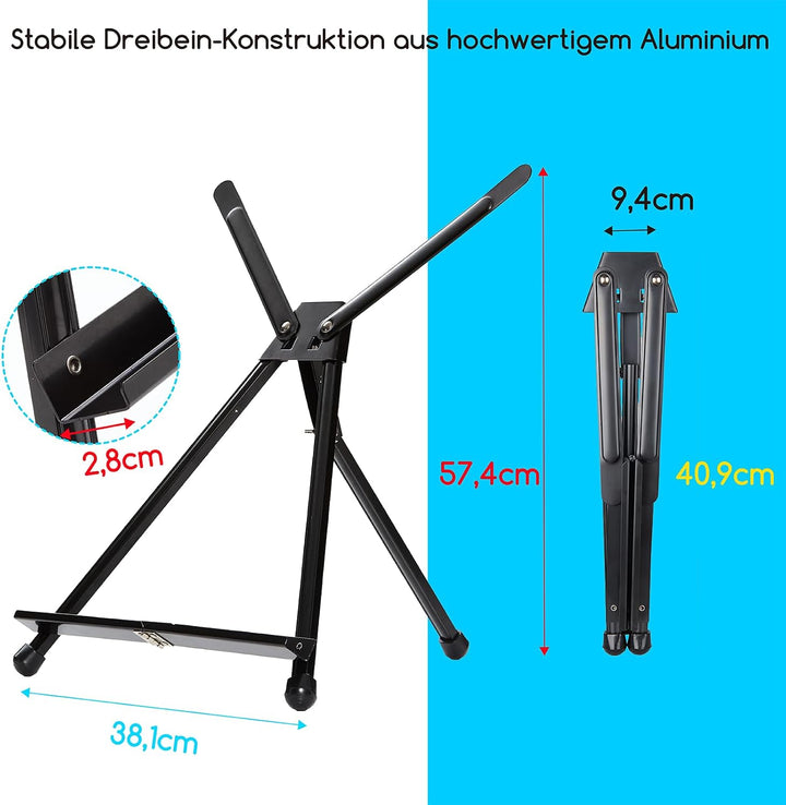 MEEDEN Künstler Display Tischstaffelei: Kleine Aluminium Stativ Staffelei 1 Stück, 1 Stück