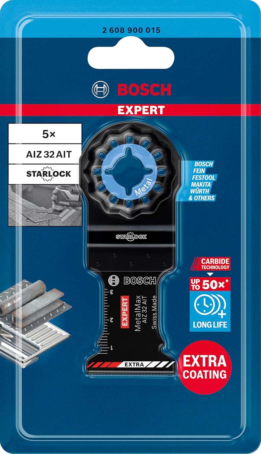 Bosch Professional 1x Sägeblatt Expert MetalMax AIZ 32 AIT (für Stahl, Edelstahl, Breite 32 mm, Zube