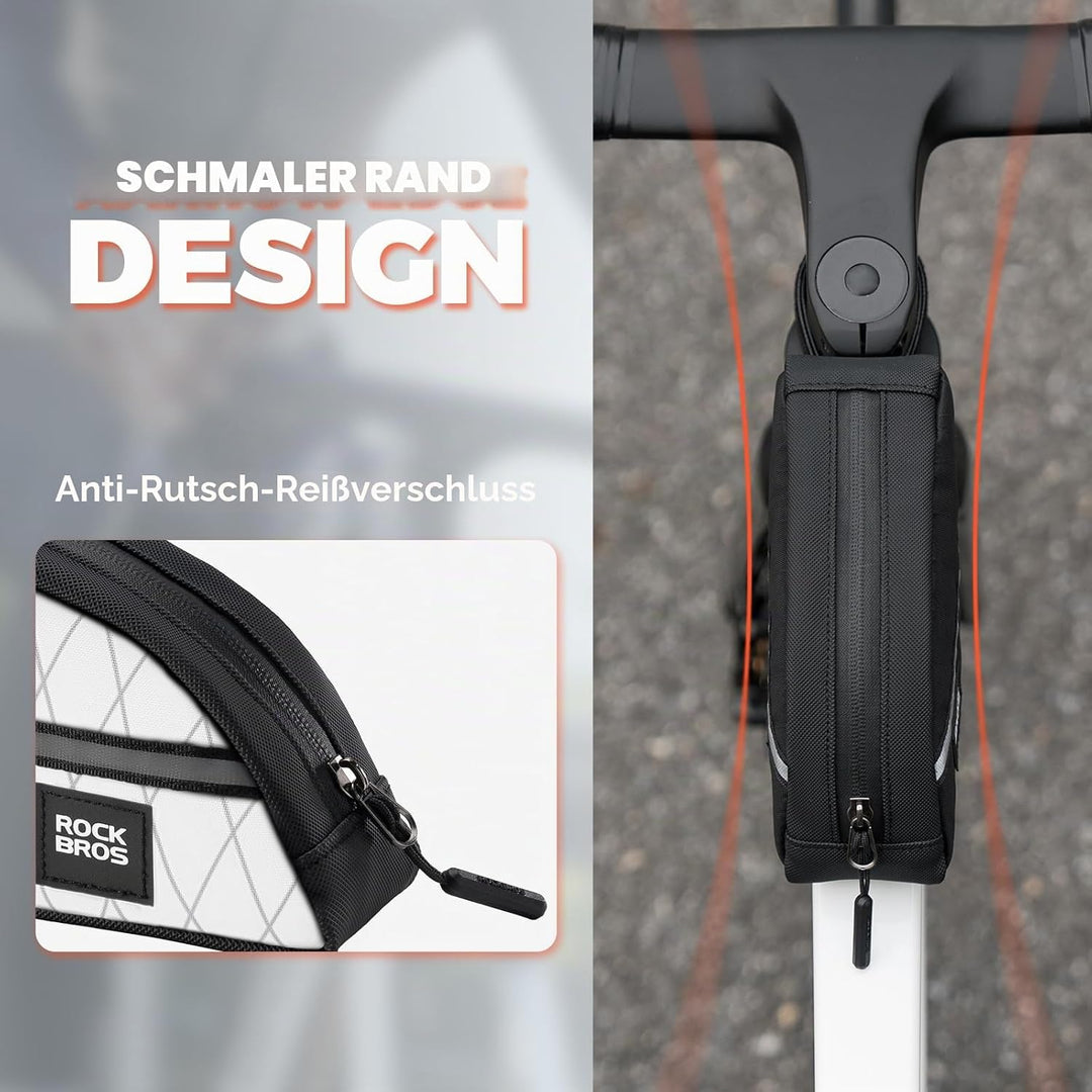 ROCKBROS Fahrrad Oberrohrtasche Leichte Rahmentasche Weiss, Weiss