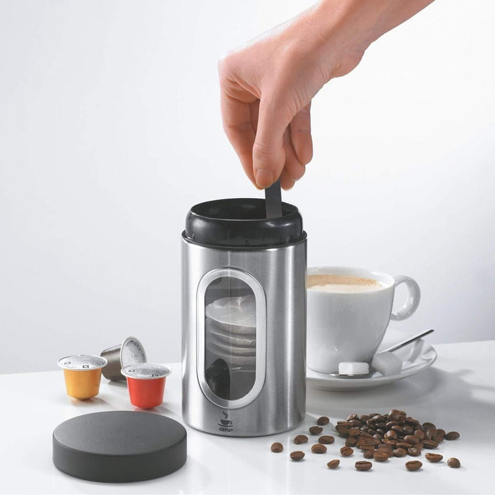 Gefu 16350 Kaffeepad-Dose Piero, 250 G, 9 x 9 x 15.5 cm