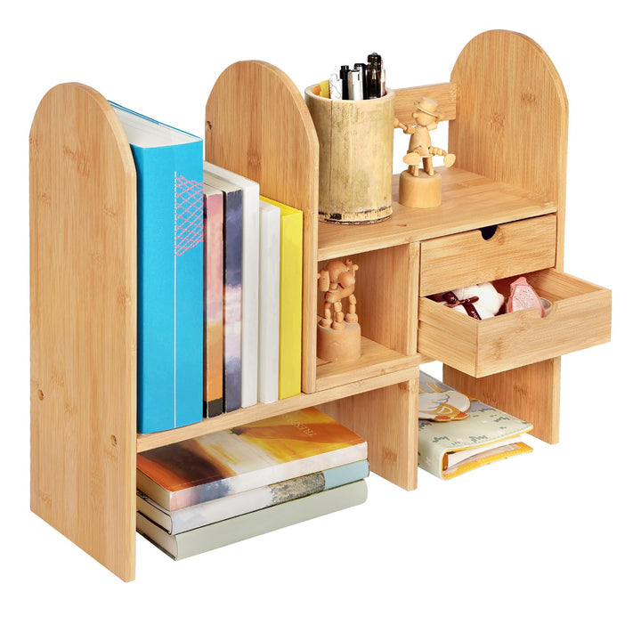 GUUSII HOME Bücherregal Klein Holz Schreibtischregal Verstellbare Tisch Regal Schreibtisch Organizer