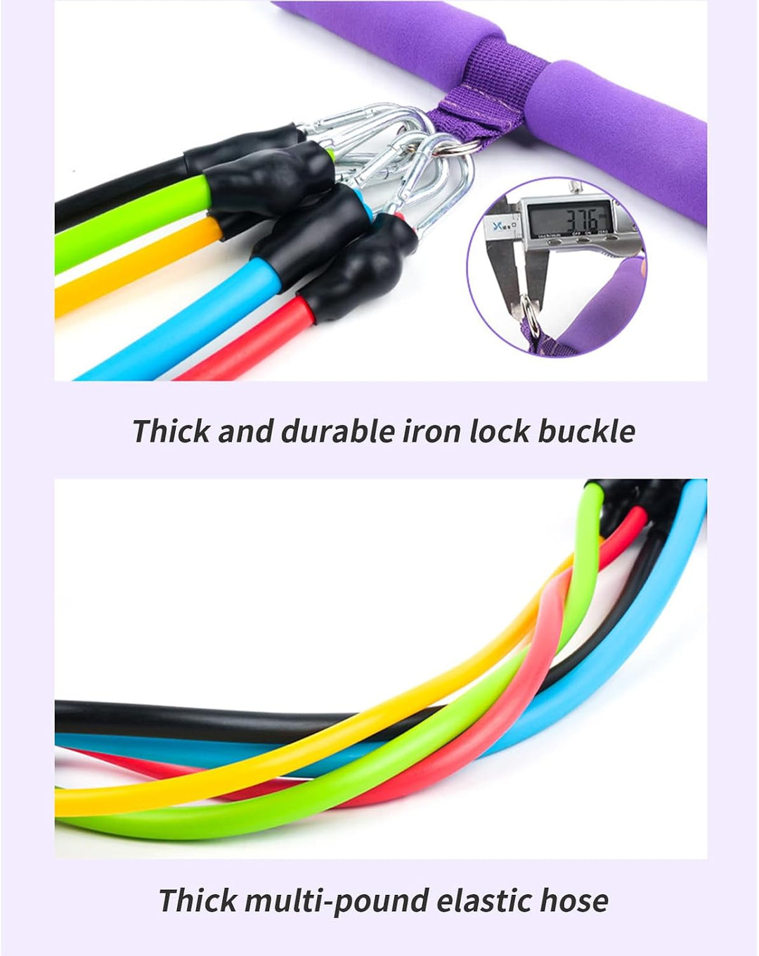 Spannseil, multifunktional, 5 Röhren, für Pedale, elastisches Widerstandsband mit Pedalen, Griffen,