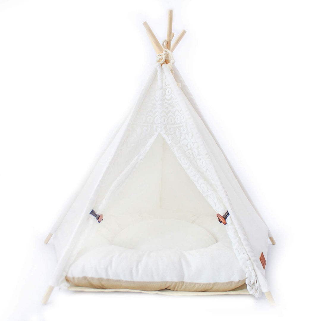Little Dove,Hunde-Tipi-Zelt, Hause und Zelt mit Spitze für Hund oder Haustier, abnehmbar und waschba