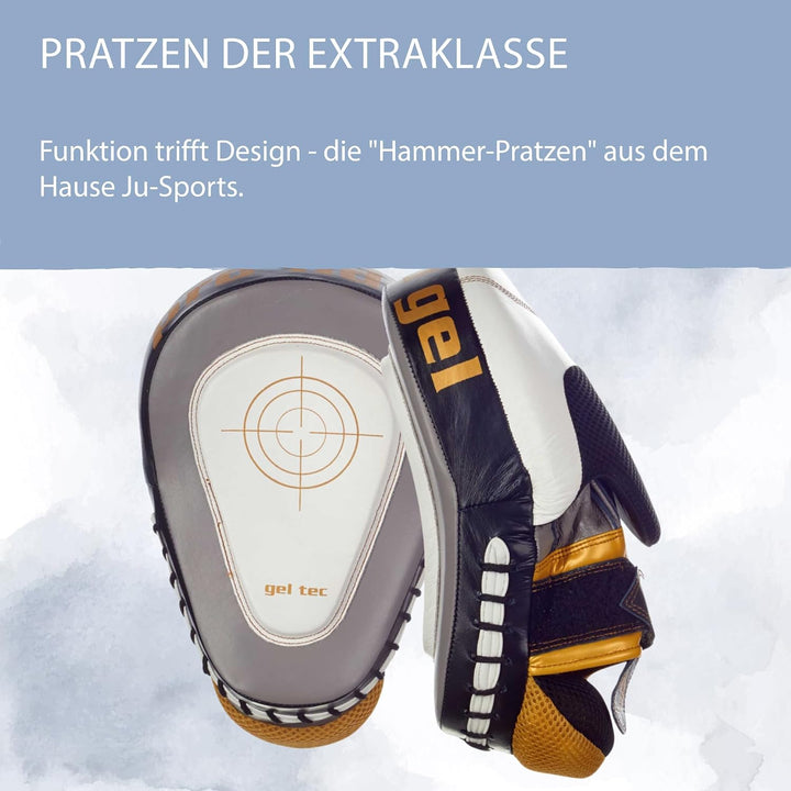 Ju-Sports Handpratzen Curved pro HD Gel I Box Pratzen aus Leder I Langlebig I Mit Fadenkreuz für opt