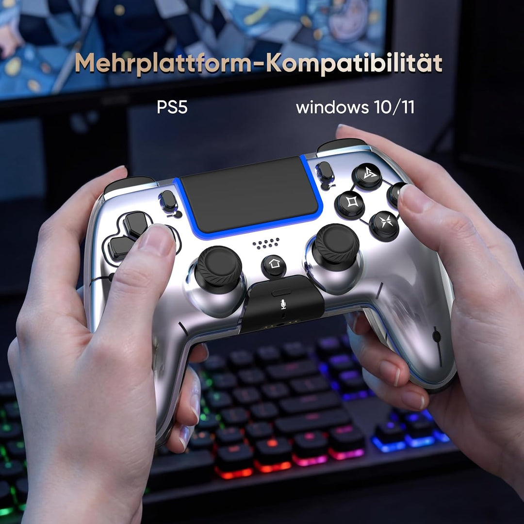 BETMI Wireless Controller für PS5, Pro/Slim/MAC/Steam Deck/PC, Hall-Effekt-Joystick, Doppelvibration