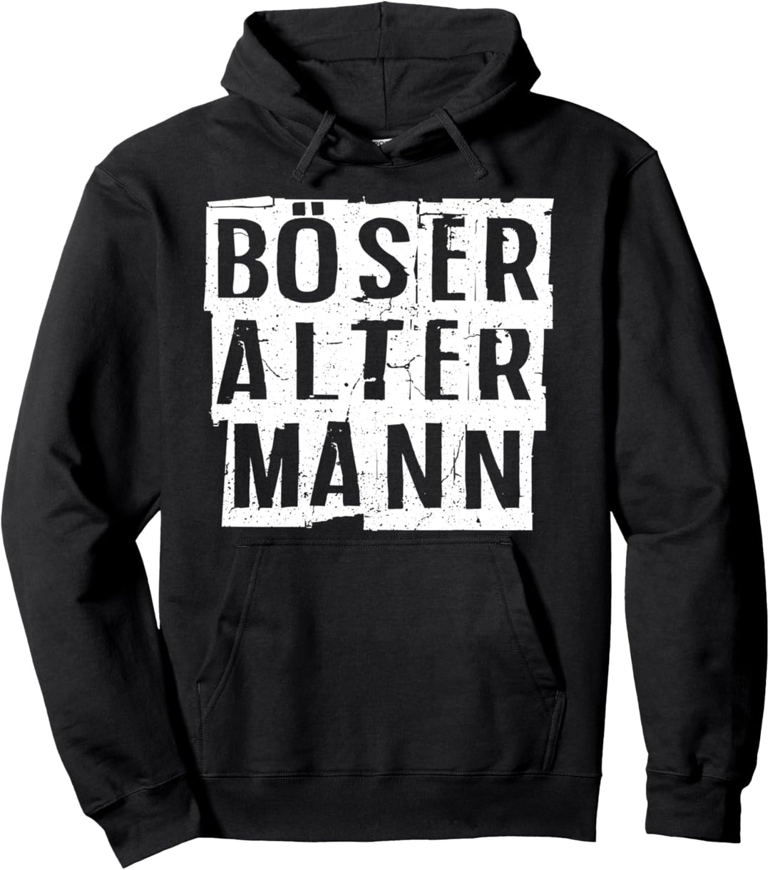 Böser alter Mann Schriftzug Vintage Pullover Hoodie