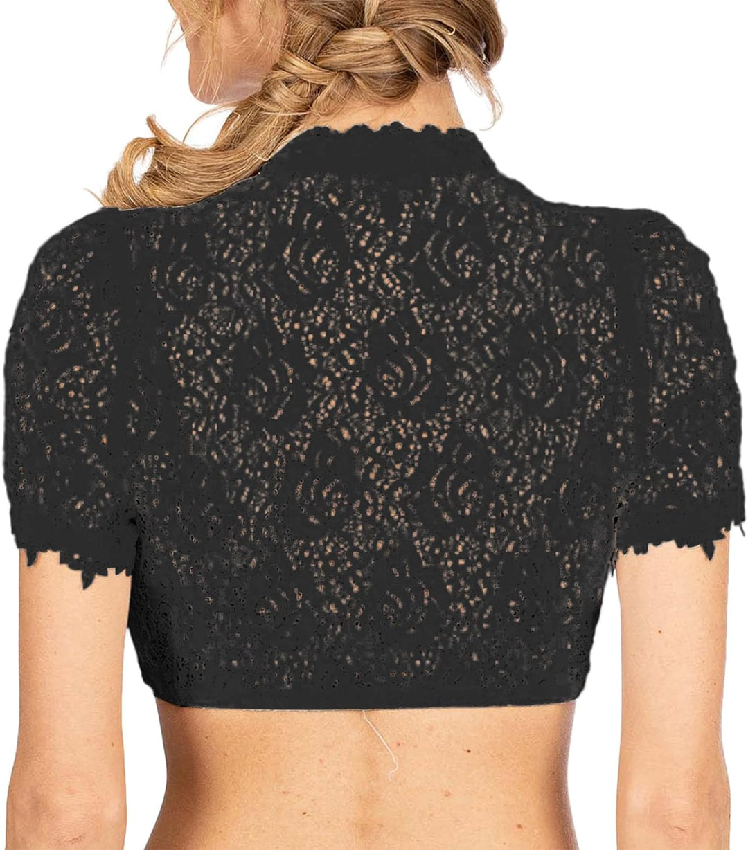 Generisch Dirndl Bluse Damen, Spitze Trachtenblusen Damen Weiss Dirndlbluse Halbarm Oktoberfest Dirn