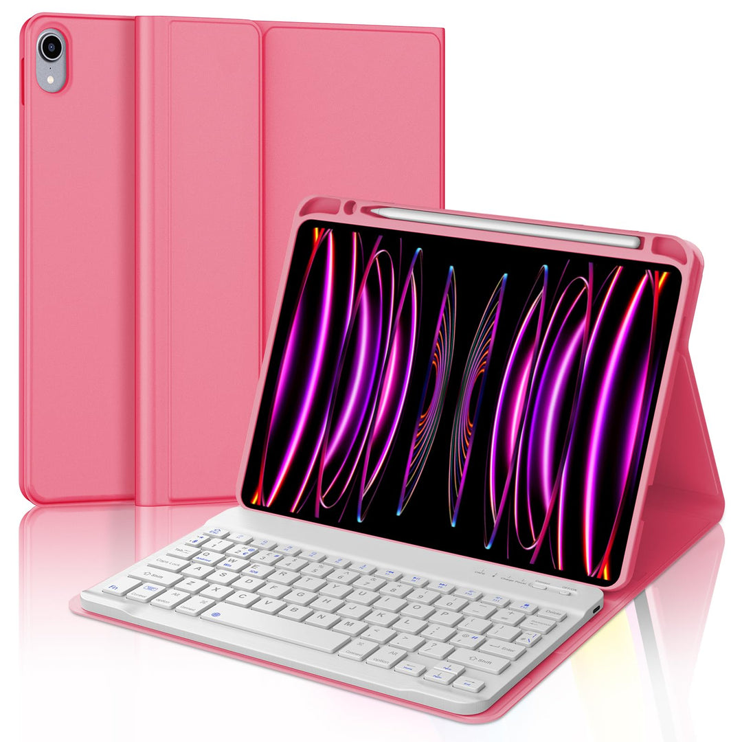 WINCHKING Tastatur Hülle für iPad Pro 12.9 6./5./4./3 Gen(2018-2022) Rosa, Rosa