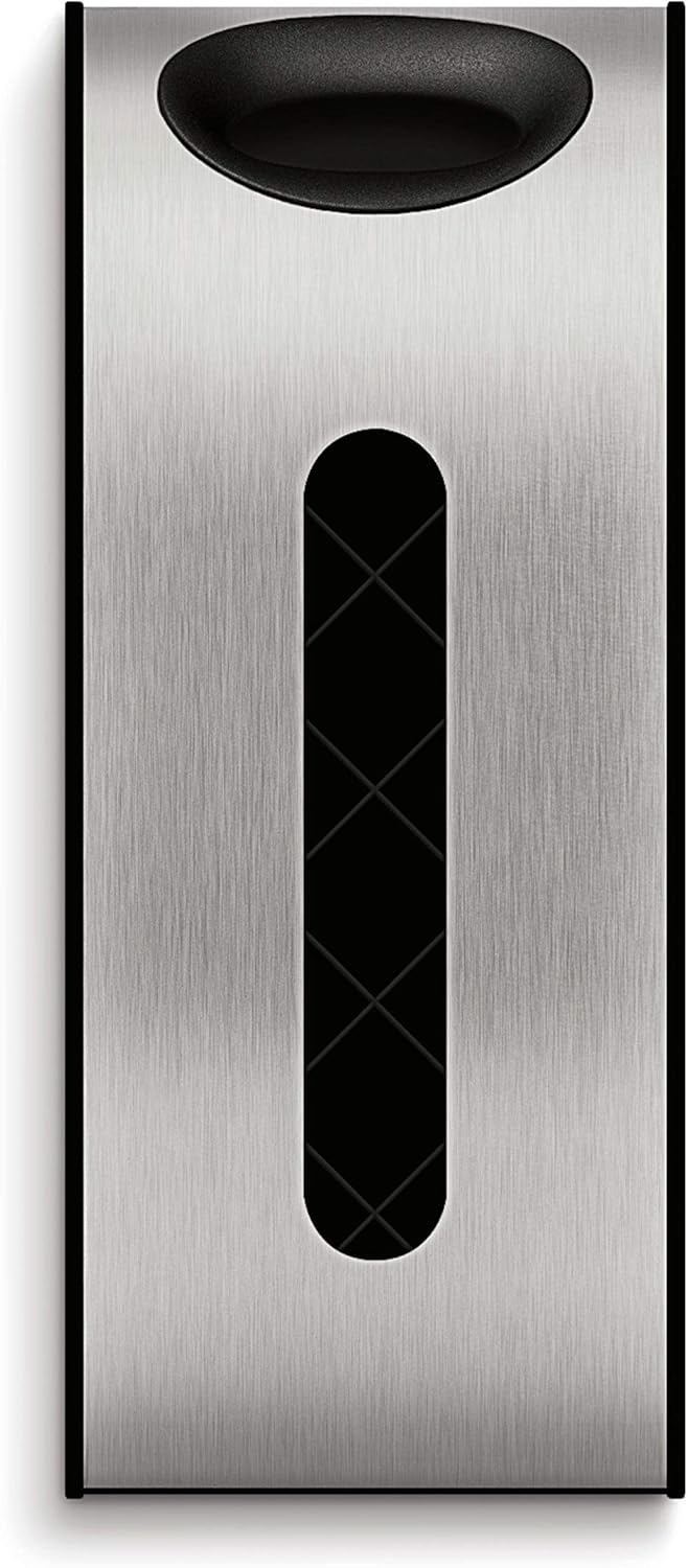 simplehuman KT1166 Einkaufstütenhalter mit Wandhalterung, Müllbeutel Halter, gebürsteter Stahl, 10 J