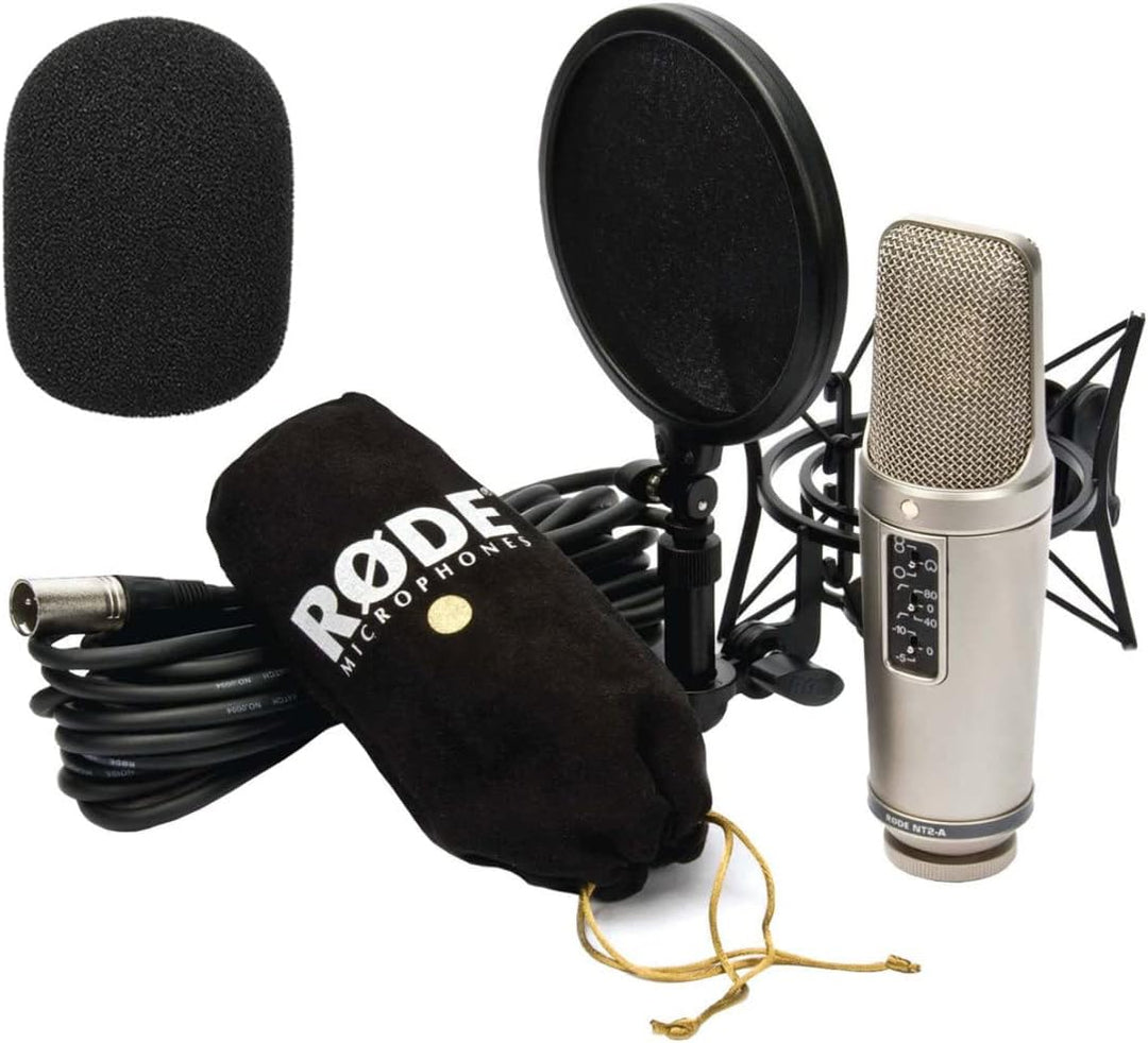 Rode NT2-A Set Grossmembran-Kondensatormikrofon für das Studio + keepdrum WS02 Schaumstoff Windschut