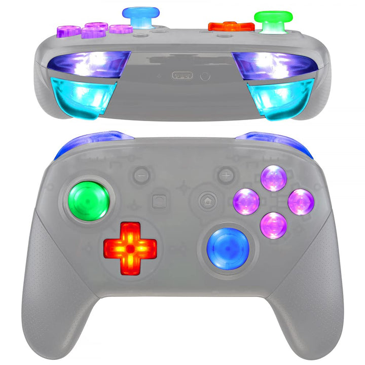 eXtremeRate Tasten für Nintendo Switch Pro Leuchttaste knöpfe Steuerkreuz Dpad ABXY Button Sticks DT