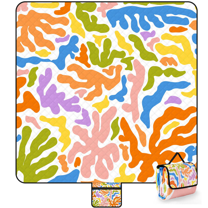 Picknickdecke wasserdicht sandfrei,200x200 cm Stranddecke waschbare Faltbare Strandmatte,extra gross