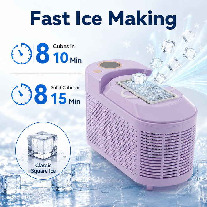 Eiswürfelbereiter Mini kompakte Eiswürfelmaschine mit Clip &amp; Autostromkabel für Wohnmobil, Eiswürfel