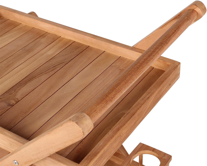 bene living Teakholz Servierwagen mit Rollen - Chester