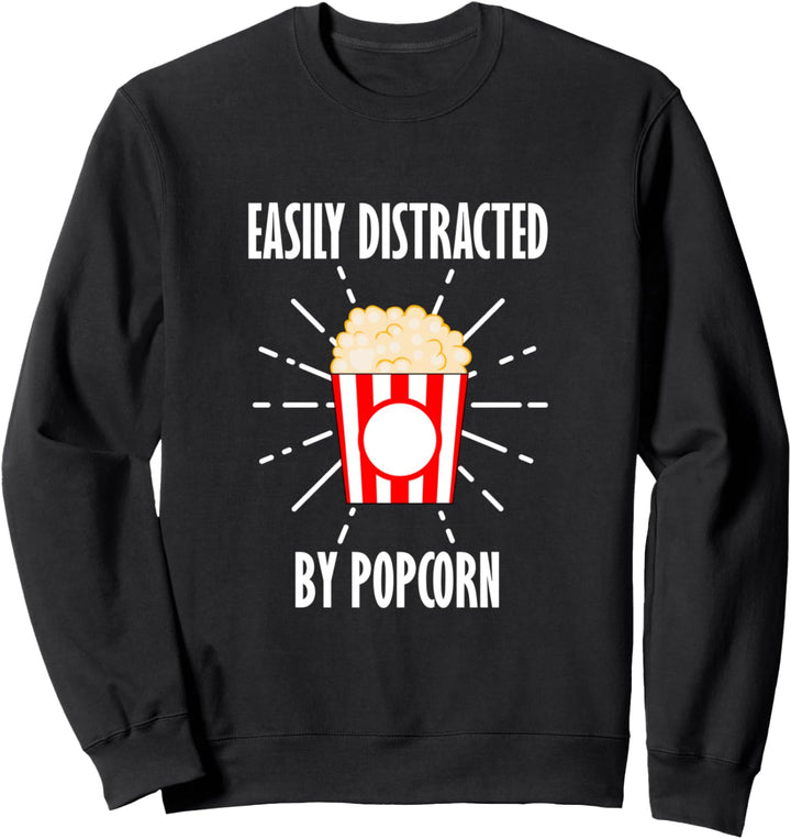 Abgelenkt durch Popcorn Filme Mais essen Sweatshirt