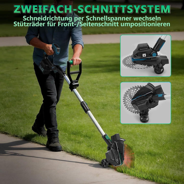 7-IN-1 Akku Rasentrimmer Kompatibel mit Makita Akkus 18V, 1200W Bürstenloser Freischneider Akku mit