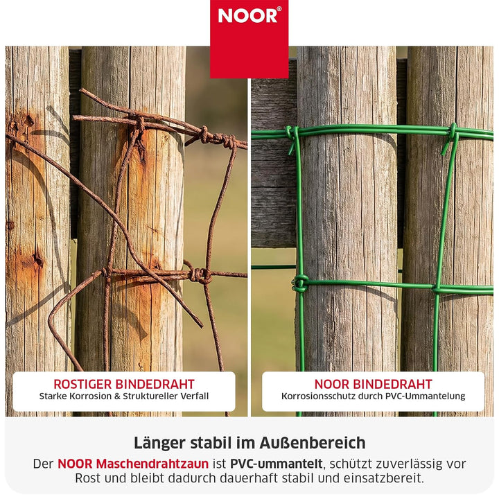 NOOR Bindedraht - Blumendraht Pflanzenbinder PVC-ummantelt - Grün 55 m Ummantelt 55 m, Ummantelt 55