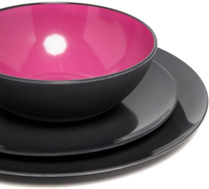 Gimex Geschirr-Set GreyLine 12-teilig brombeer