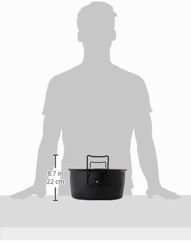 Baumalu - Fritteuse aus emailliertem Stahl Schwarz Abmessungen 28 cm mit Edelstahlkorb - für alle He