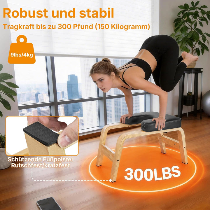 AKOZLIN Yoga Kopfstandhocker Hochwertiger Yoga Hocker inkl,150 kg 6,3 cm Dicke, wasserdichte Polster