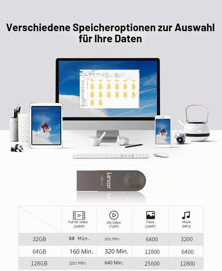 Lexar USB-Stick, 64 GB, USB C &amp; USB A, USB 3.2 Gen 1, Speicherstick mit Einer Lesegeschwindigkeit vo
