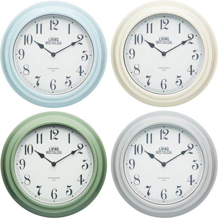 Kitchen Craft Living Nostalgia Collection Wanduhr, für Innnenräume, 25,5 cm, Vintage-Look, Grau Jahr