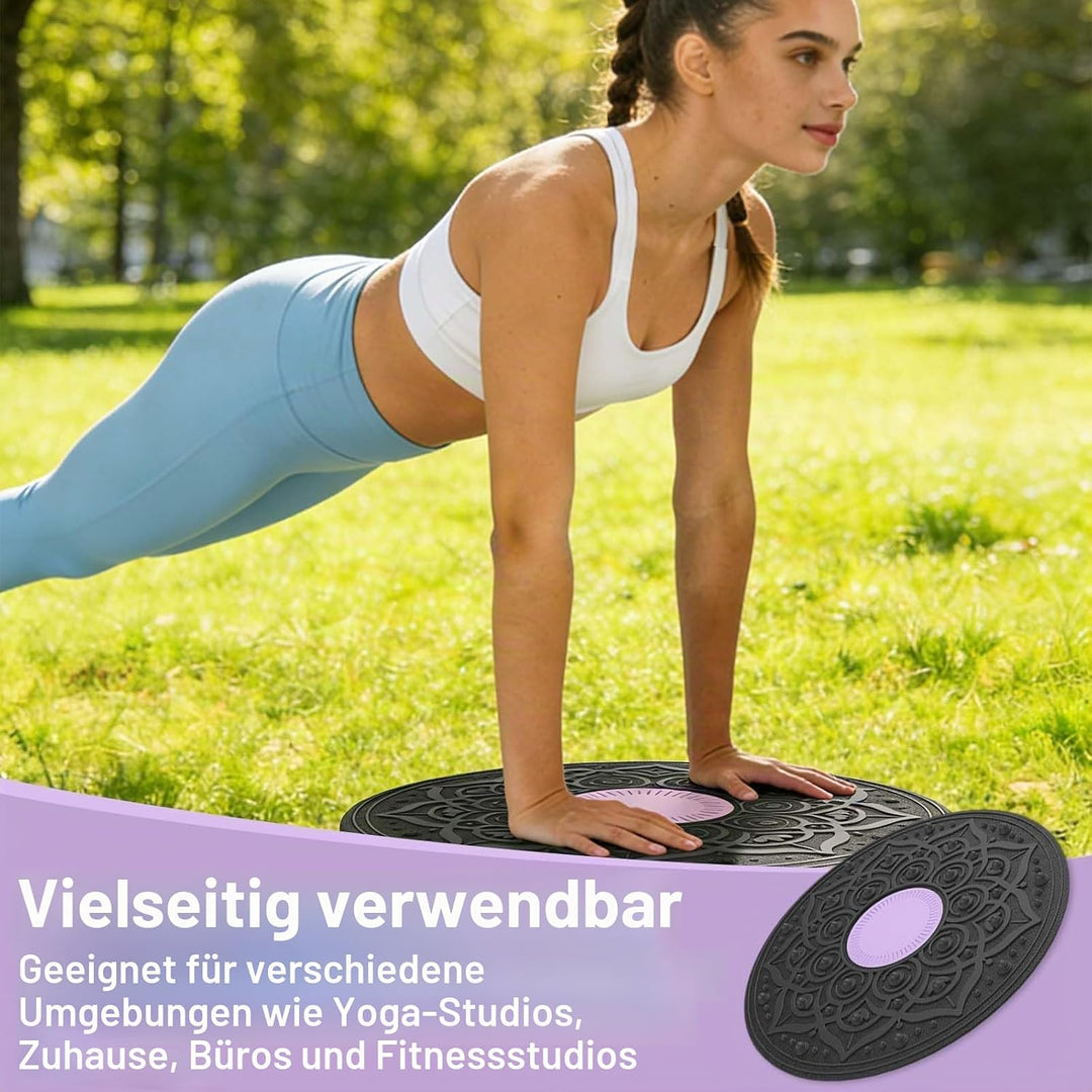 WackelbrettBalanceBoard, 30 cm,Core BalanceBoard, 360-Grad-Drehung, SchwarzesrundesBalancekissen, Ba