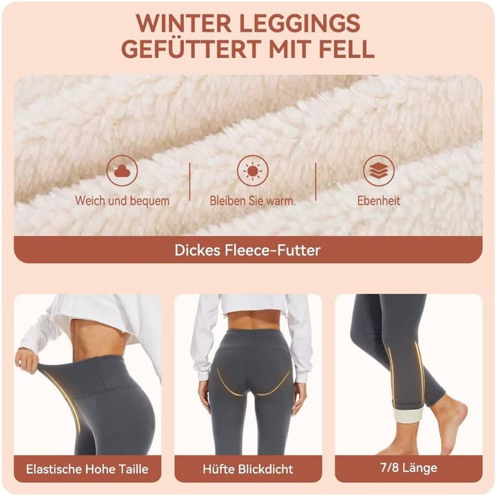 HLTPRO Thermo Leggings Damen Gefütterte Winter High Waist Thermohose Dicke Thermoleggings Warm Leggi