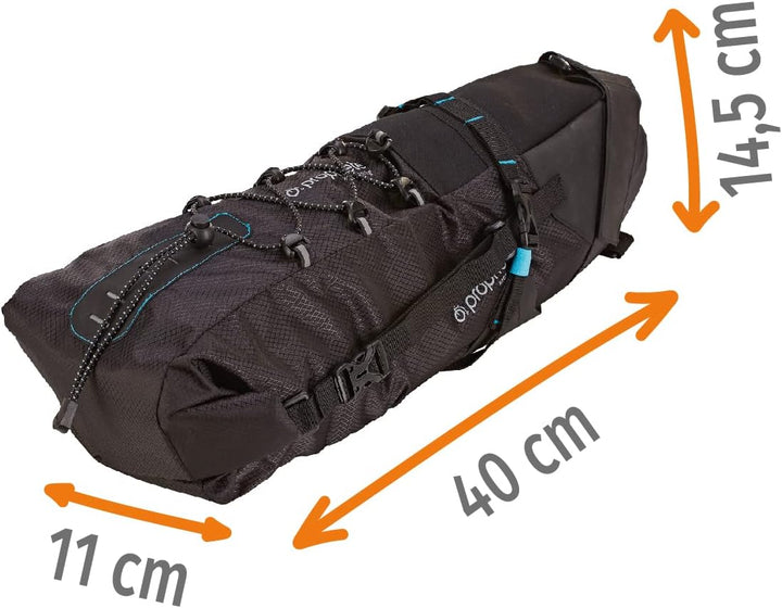 Prophete Sattelpacktasche Bike Packing Version, 10 L Volumen, 100% wasserdicht