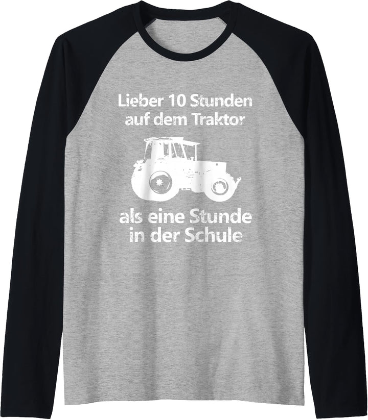 Traktor Bauer Trecker Landwirt Landwirtschaft Kinder Azubi Raglan