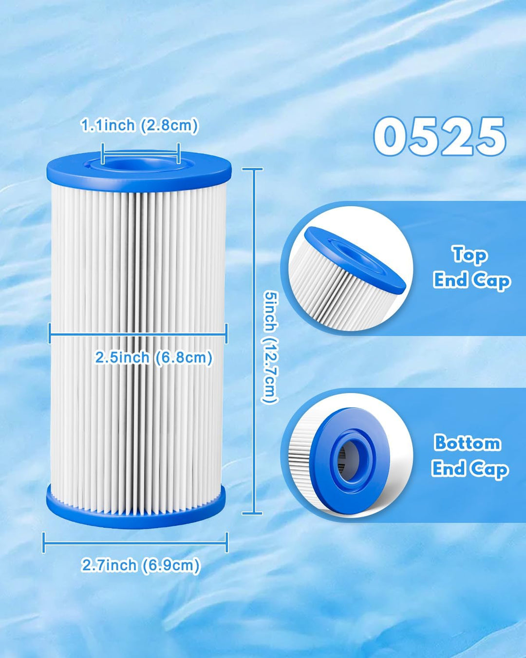Eisbad-Filter 12.7 cm x 6.35 cm (16 Packung) Ice bath filter 5"x2.5" (16 Packung), Ice bath filter 5